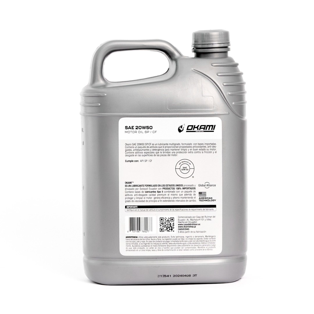 MOTORES GASOLINA ACEITE SAE 20W50 SP 1GL