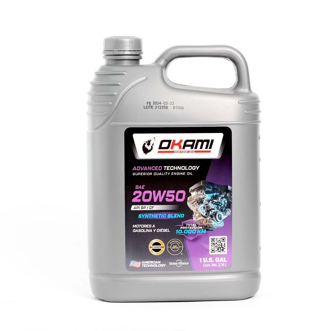 MOTORES GASOLINA ACEITE SAE 20W50 SEMI-SINTETI SB/SP/CF 1GL